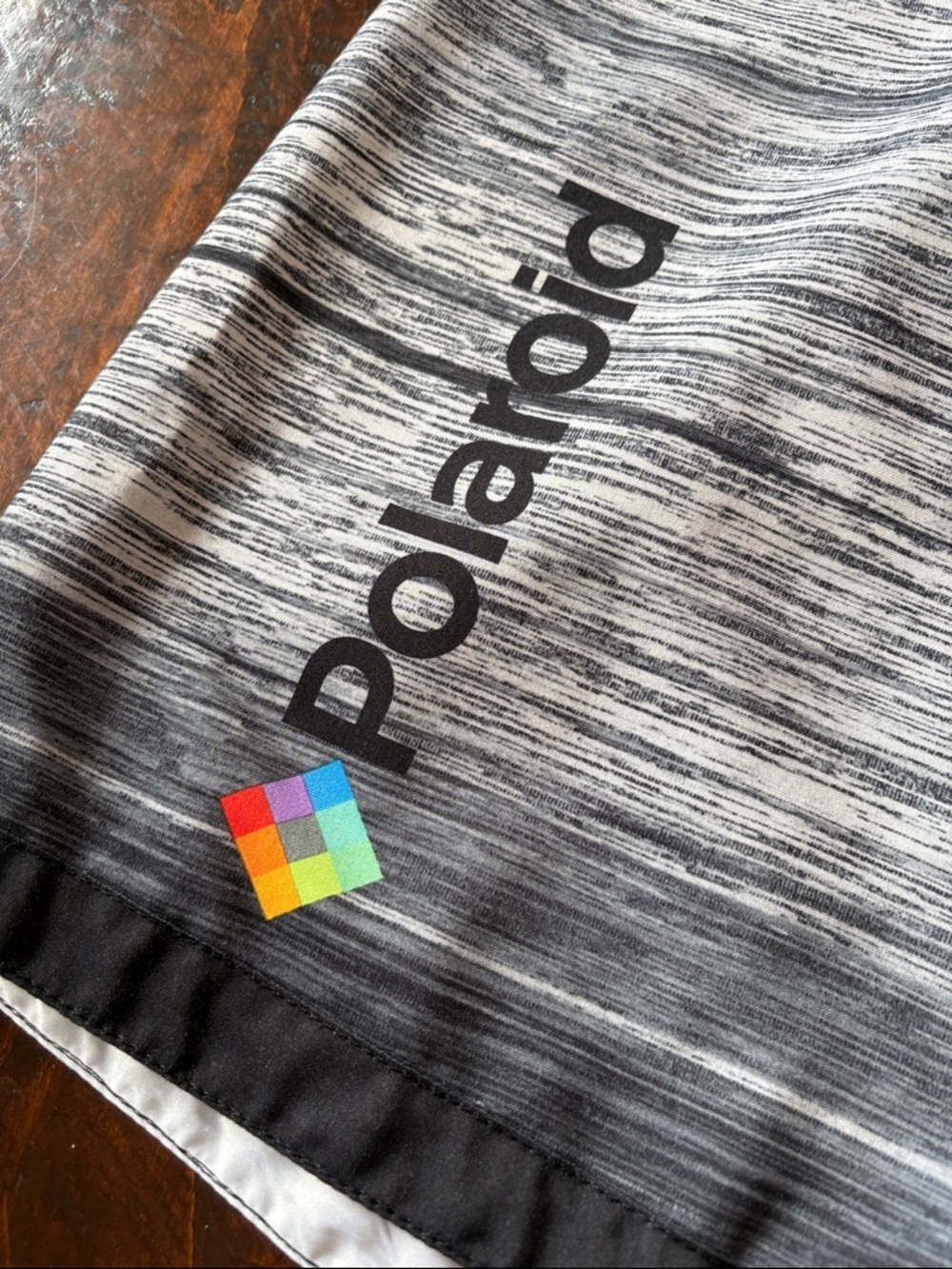Polaroid Striped Board Shorts Black Grey Size Medium